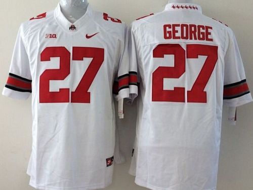 Buckeyes #27 Eddie George White Stitched Youth NCAA Jersey - Click Image to Close